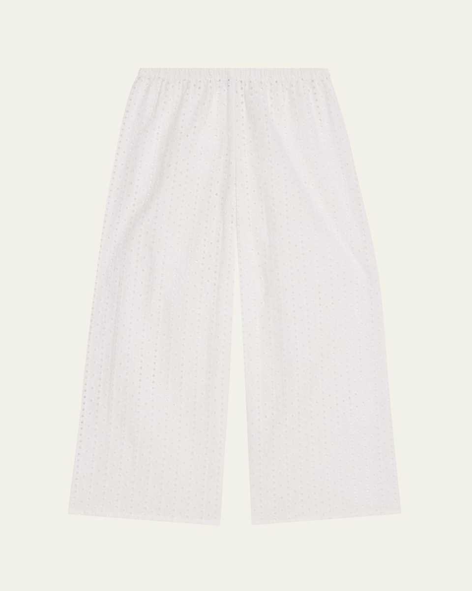 Cavani Cropped Eyelet-Embroidered Cotton Pants